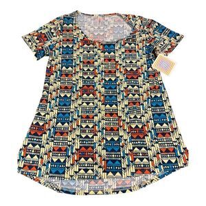 Lularoe Classic T Women’s XS Geometric Popover Short Sleeve Top